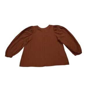 Atelier Delphine Womens Small Puff Sleeve Blouse Top Minimalist Cotton Luxury